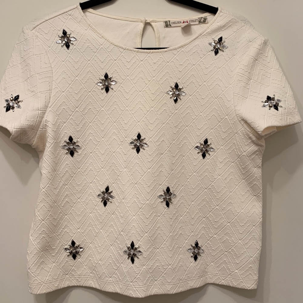 Chelsea & Violet Beaded Knit Shirt